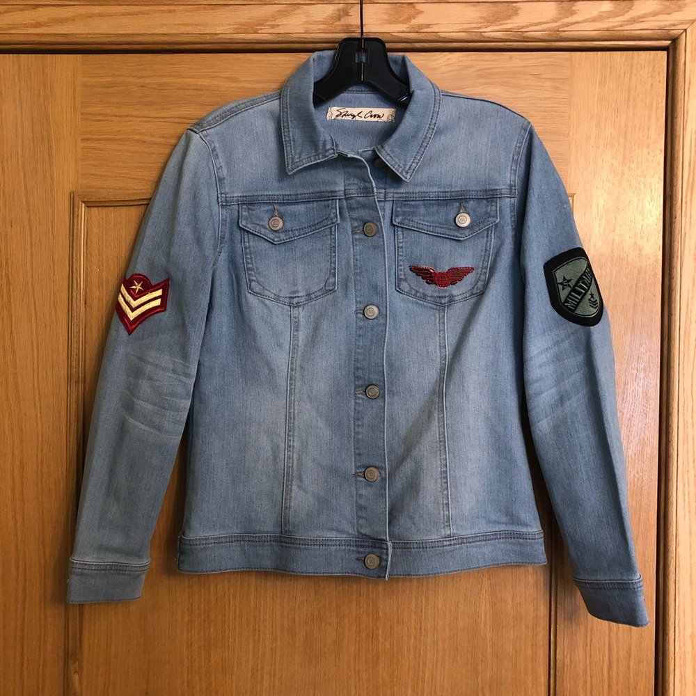 Sheryl Crow Military Style Patches Denim Jacket XS